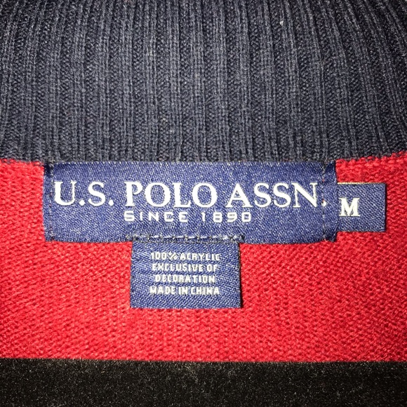 U.S Polo ASSN red zip up sweater - Picture 2 of 3